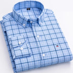 Chemise à carreaux boutonnée pour homme