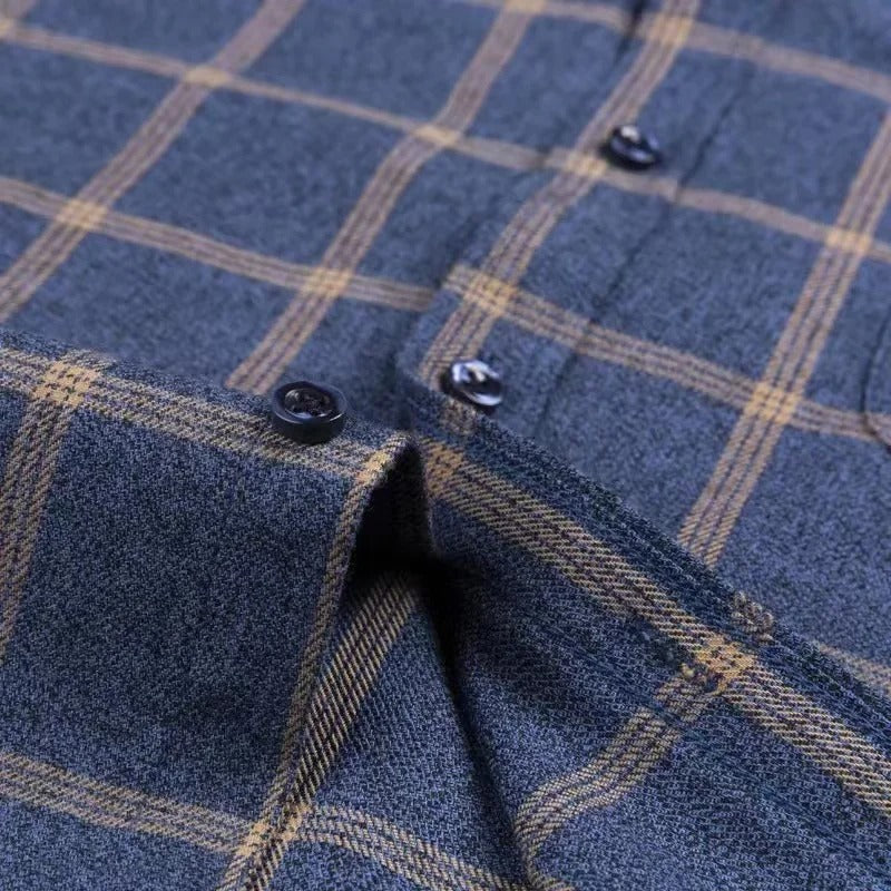 Chemise à carreaux boutonnée pour homme