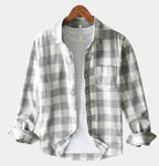 Chemise homme à carreaux boutonnée