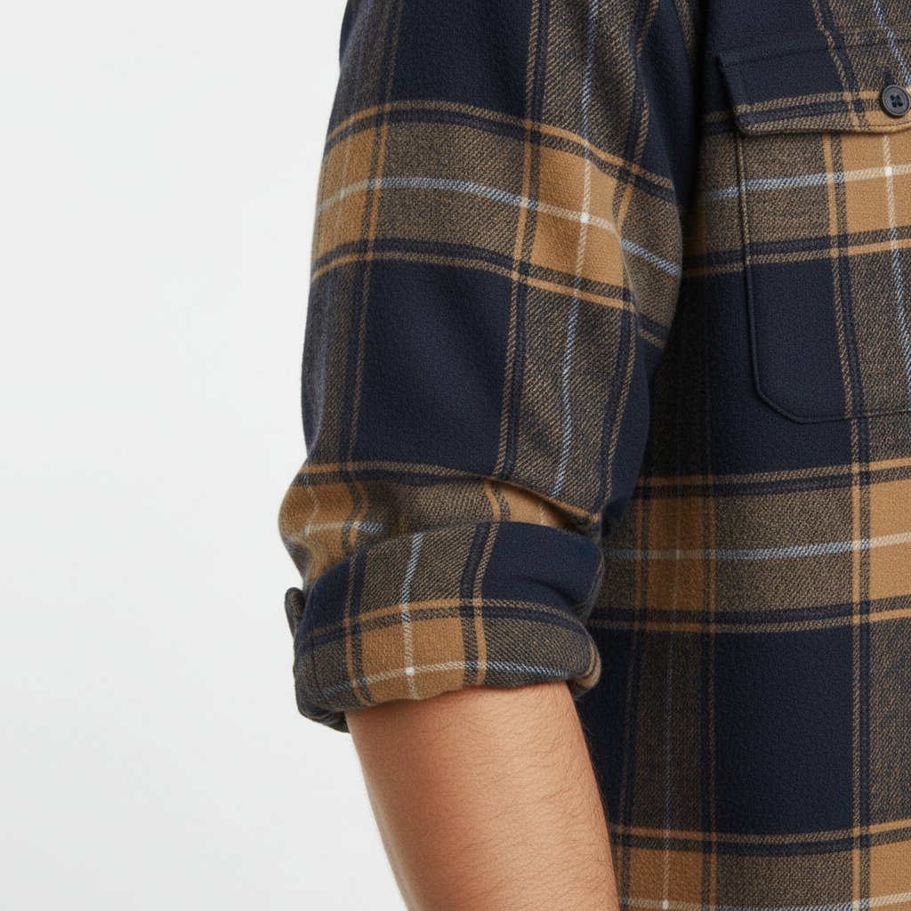 Chemise homme à carreaux col boutonné