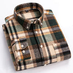 Chemise homme à carreaux col boutonné