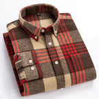 Chemise homme à carreaux col boutonné