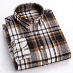 Chemise homme à carreaux col boutonné