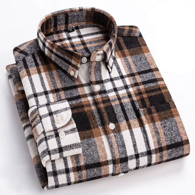 Chemise homme à carreaux col boutonné