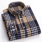 Chemise homme à carreaux col boutonné