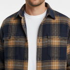Chemise homme à carreaux col boutonné