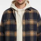 Chemise homme à carreaux col boutonné