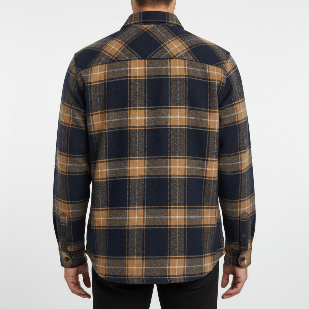 Chemise homme à carreaux col boutonné
