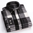 Chemise homme à carreaux col boutonné