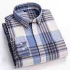 Chemise homme à carreaux col boutonné