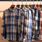 Chemise homme à carreaux col boutonné