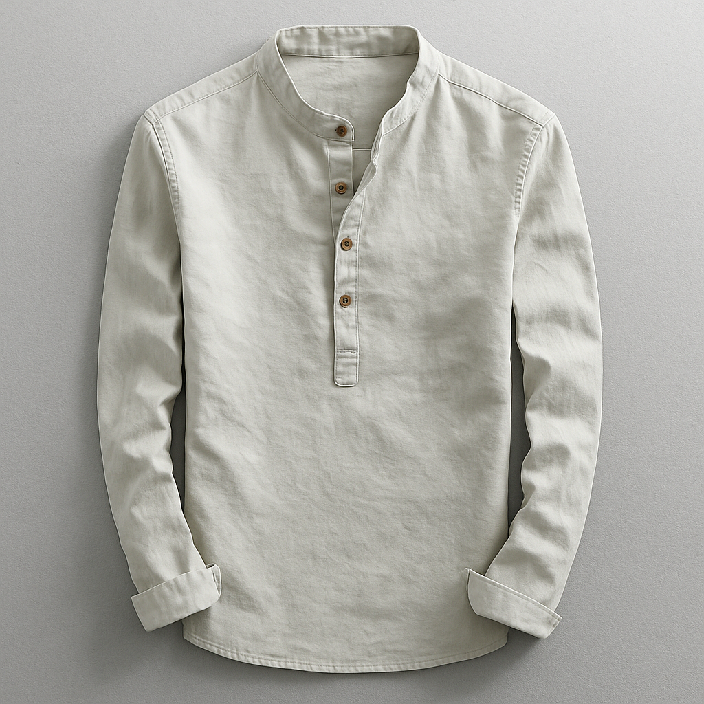 Chemise homme à col montant boutonnée
