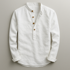 Chemise homme à col montant boutonnée