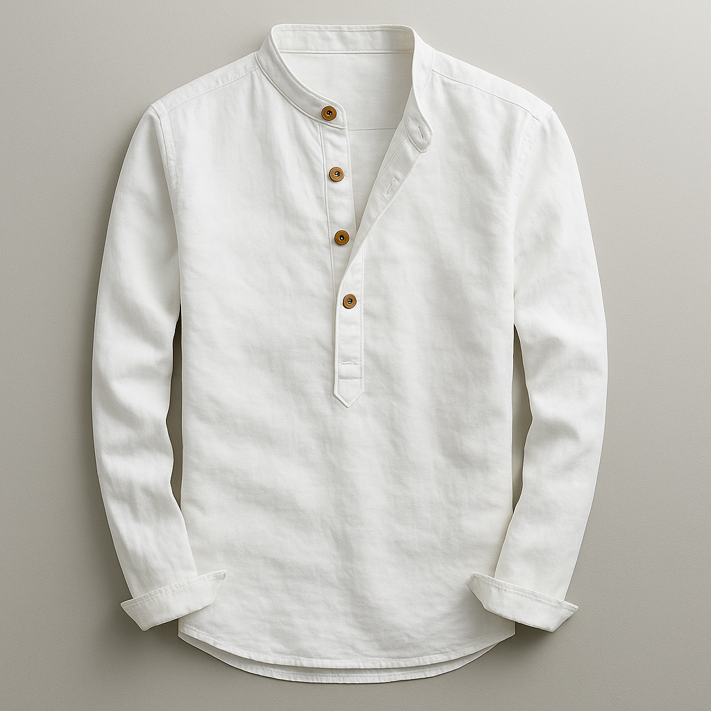 Chemise homme à col montant boutonnée