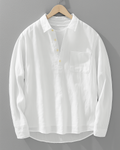 Chemise homme à col ouvert et poche poitrine