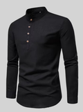 Chemise Homme à Manches Longues et Col Mao