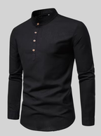 Chemise Homme à Manches Longues et Col Mao