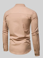 Chemise Homme à Manches Longues et Col Mao