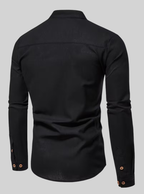 Chemise Homme à Manches Longues et Col Mao