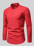 Chemise Homme à Manches Longues et Col Mao