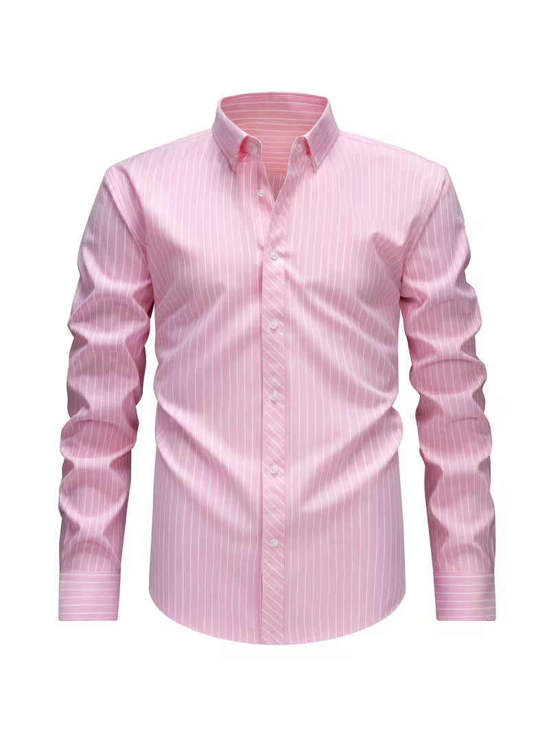 Chemise homme à motif à rayures verticales