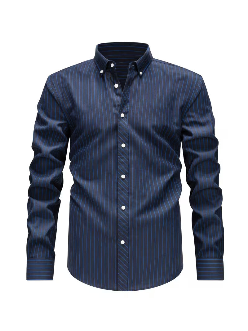 Chemise homme à motif à rayures verticales