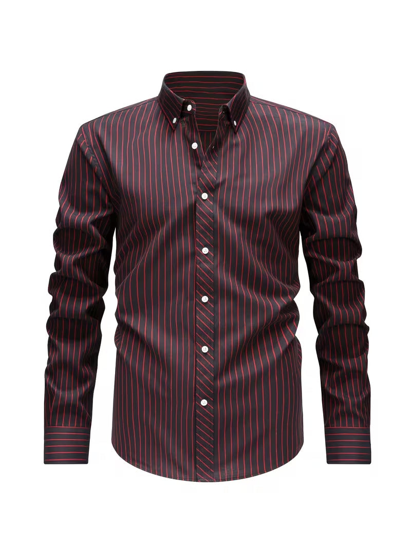 Chemise homme à motif à rayures verticales