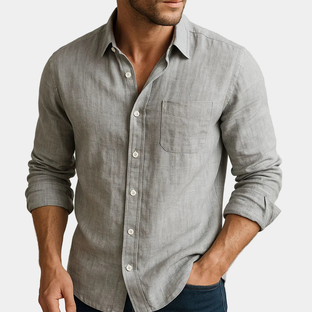 Chemise homme boutonnée manches longues
