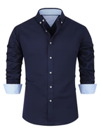 Chemise homme col contrasté