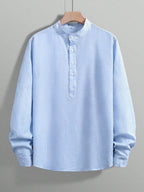 Chemise homme col mao à rayures
