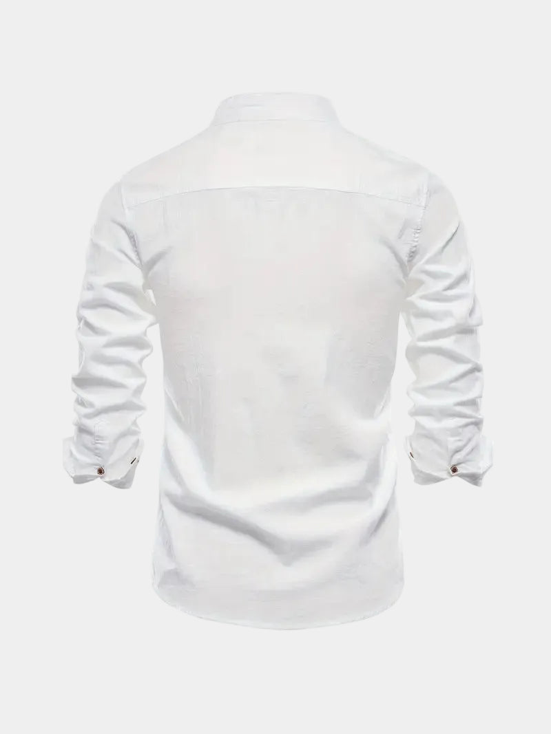 Chemise homme col mao boutonnée
