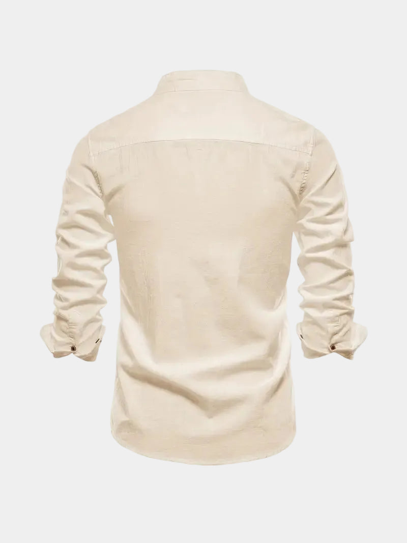 Chemise homme col mao boutonnée
