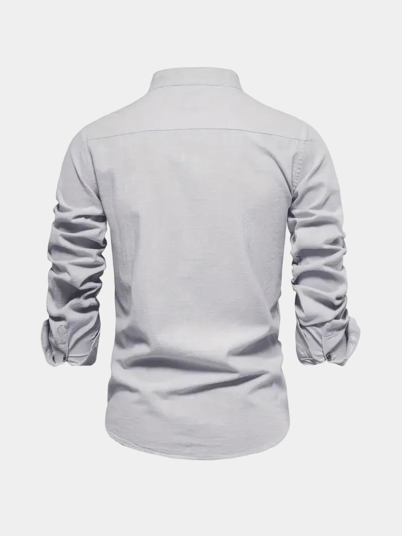 Chemise homme col mao boutonnée