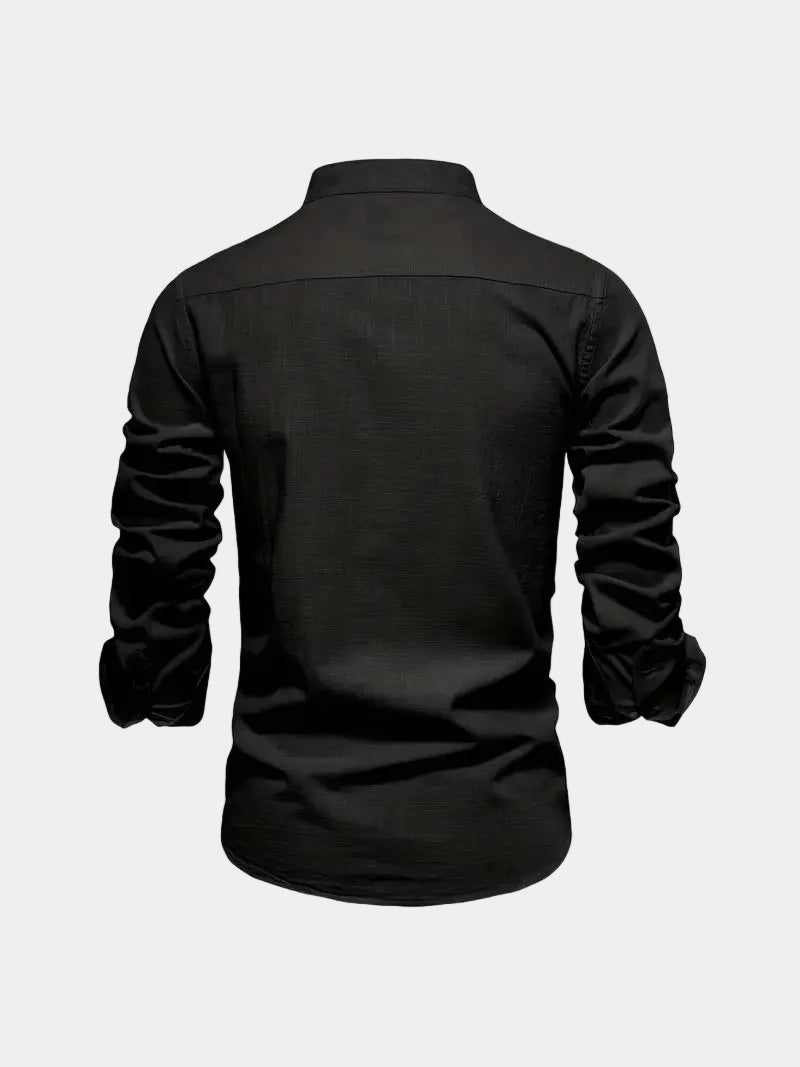Chemise homme col mao boutonnée
