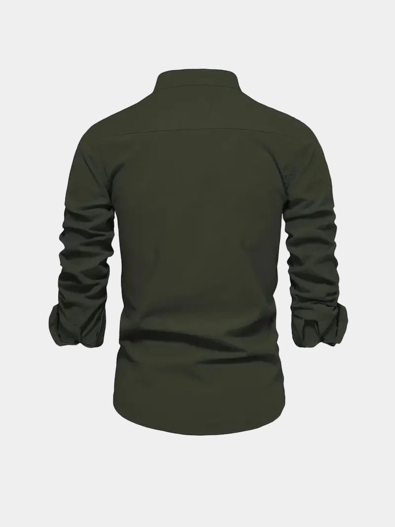 Chemise homme col mao boutonnée