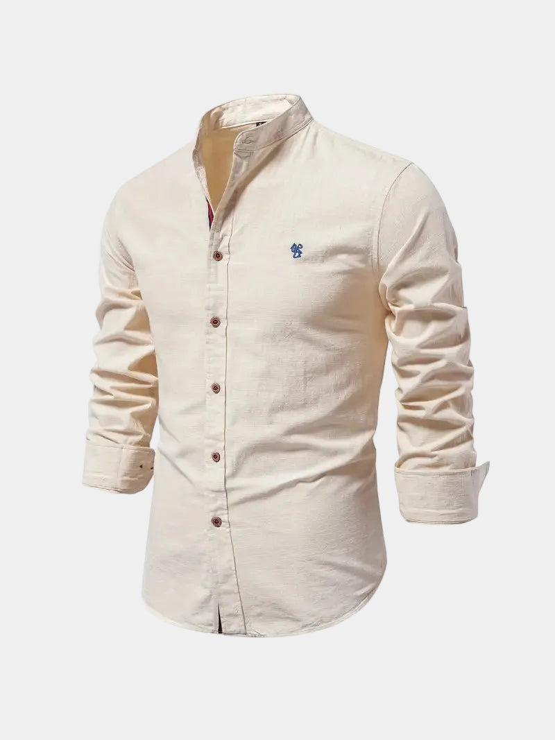 Chemise homme col mao boutonnée