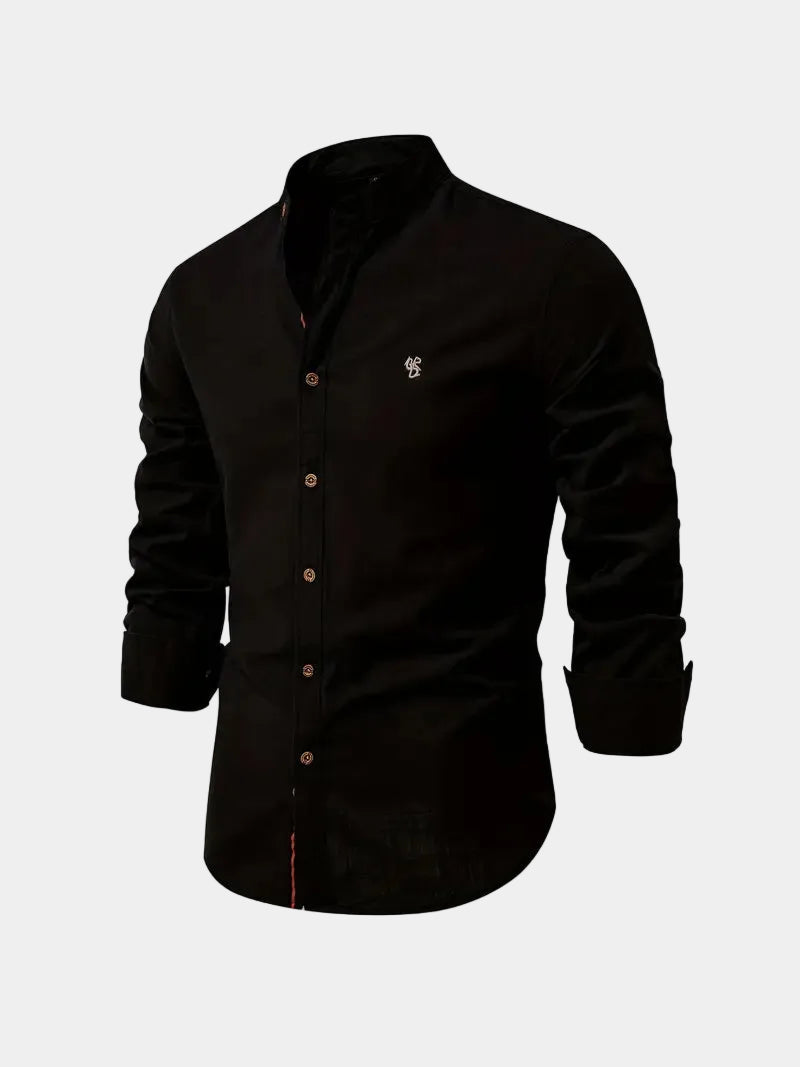 Chemise homme col mao boutonnée