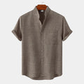 Chemise homme col mao manches courtes