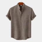 Chemise homme col mao manches courtes
