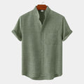 Chemise homme col mao manches courtes