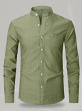 Chemise homme col mao poche poitrine