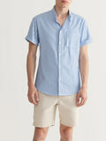 Chemise homme col mao rayée