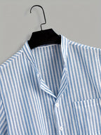 Chemise homme col mao rayée