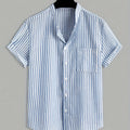 Chemise homme col mao rayée