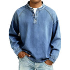 Chemise homme col montant manches longues
