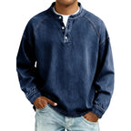 Chemise homme col montant manches longues