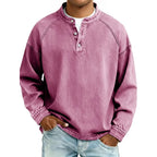 Chemise homme col montant manches longues