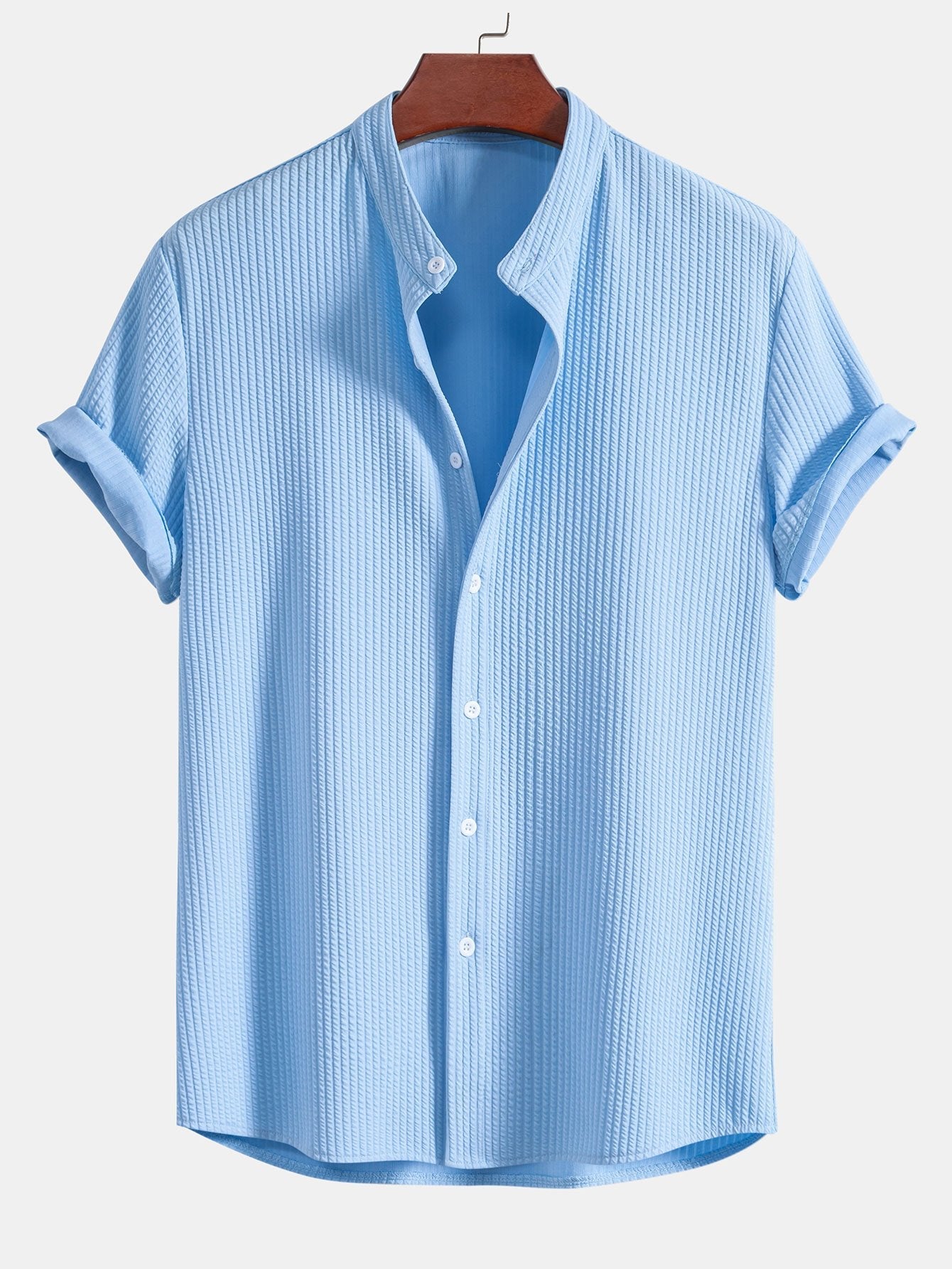 Chemise homme col officier texturée