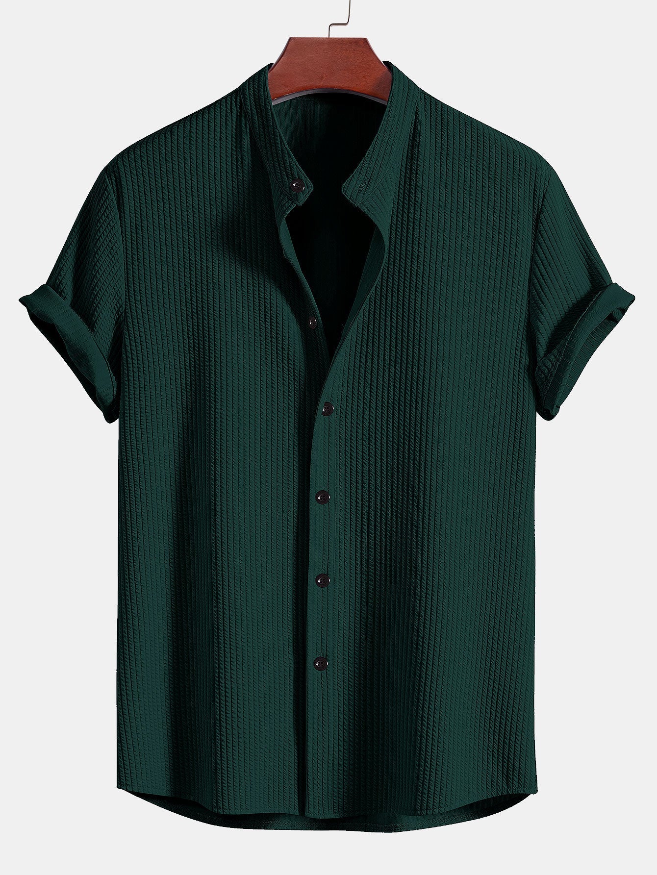 Chemise homme col officier texturée