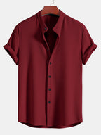 Chemise homme col officier texturée